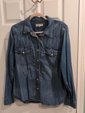Madewell Classic Denim Western Shirt Jacket - Blue